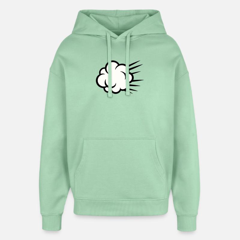 Nuage Burst Dessin Animé - Sweat à capuche unisexe Stanley/Stella Oversized - jade brumeux