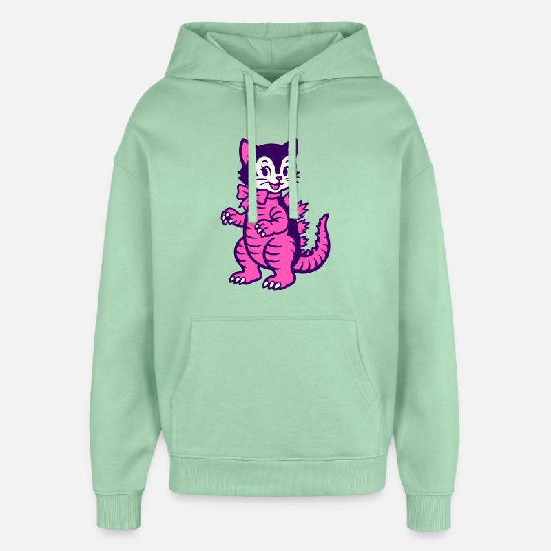 Chat monstre - Sweat à capuche unisexe Stanley/Stella Oversized - jade brumeux