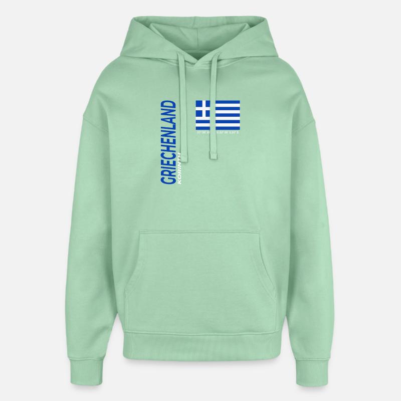 Corinthe - Sweat à capuche unisexe Stanley/Stella Oversized - jade brumeux