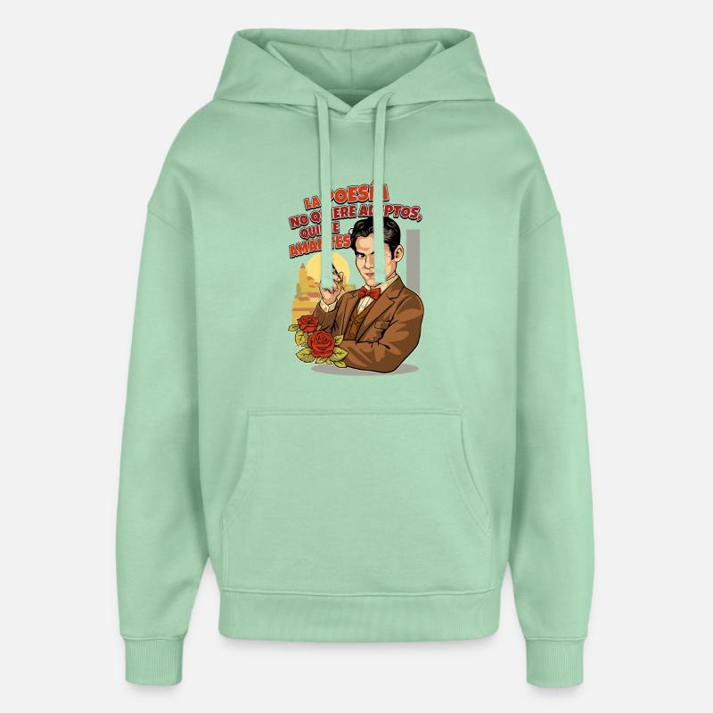 LORCA Poetry - Oversized Unisex Hoodie by Stanley/Stella - misty jade