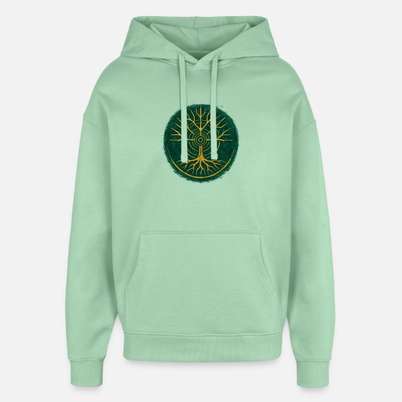 Arbre de Vie - Gaïa - Sweat à capuche unisexe Stanley/Stella Oversized - jade brumeux