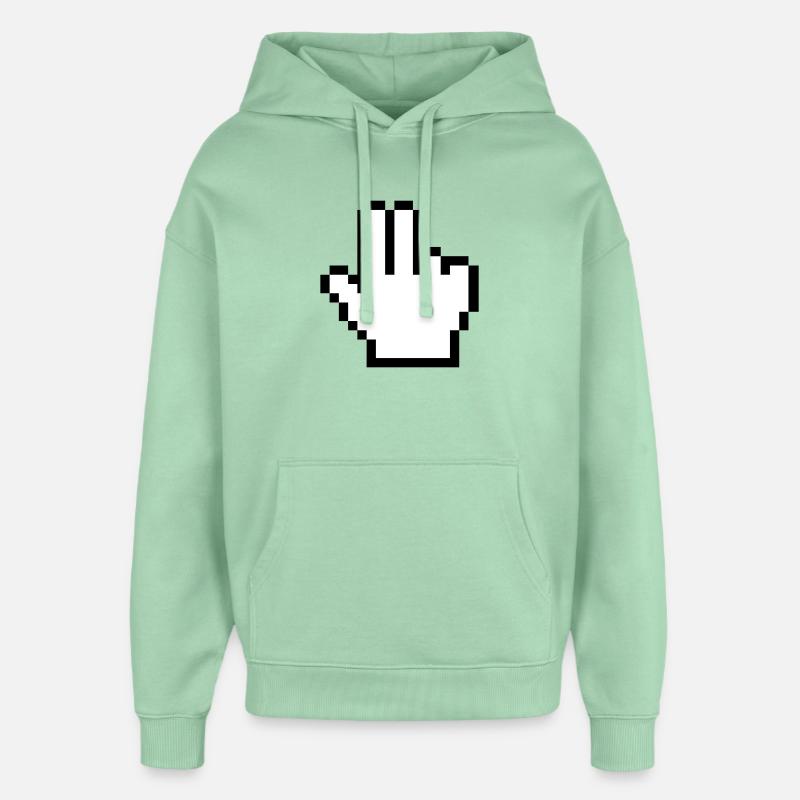 Main de souris 2 doigts - Sweat à capuche unisexe Stanley/Stella Oversized - jade brumeux