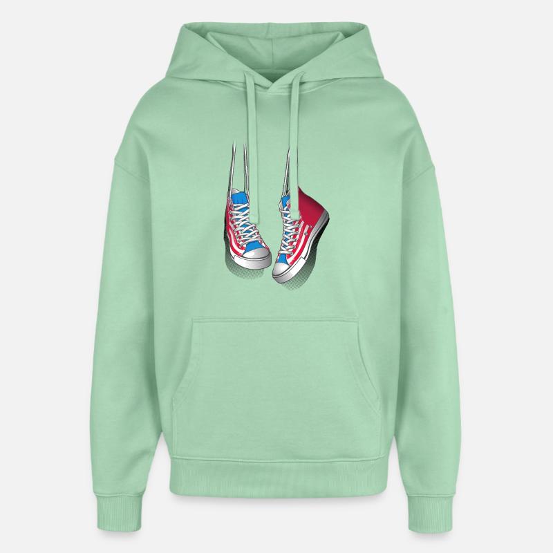 Baskets et lacets de chaussures - Sweat à capuche unisexe Stanley/Stella Oversized - jade brumeux