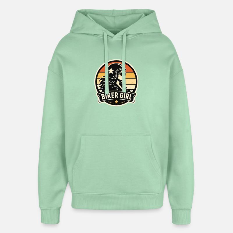 Motarde Fille - Sweat à capuche unisexe Stanley/Stella Oversized - jade brumeux