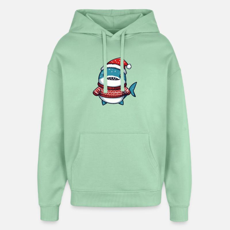 Noël de Requin - Sweat à capuche unisexe Stanley/Stella Oversized - jade brumeux
