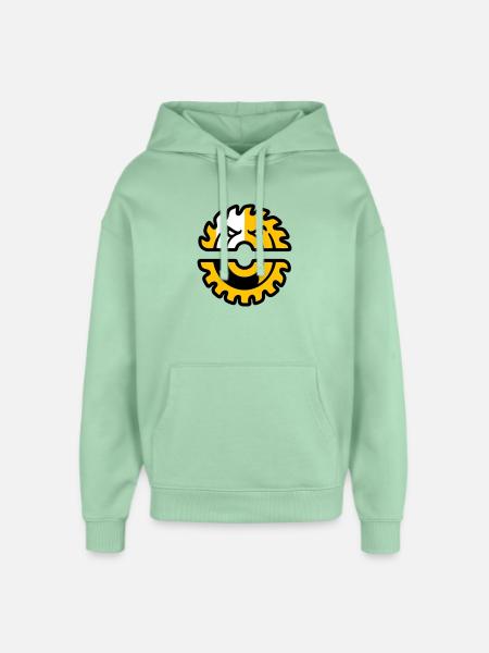 Circular Saw Mascot Logo - Oversized Unisex Hoodie by Stanley/Stella - misty jade