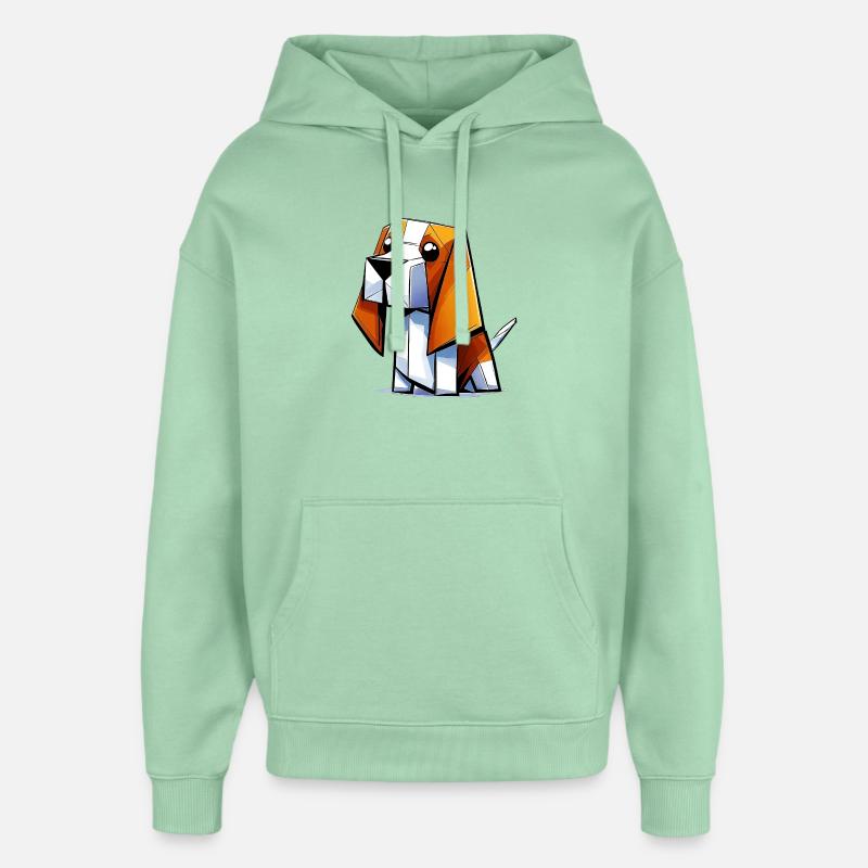 Chien Beagle - Sweat à capuche unisexe Stanley/Stella Oversized - jade brumeux