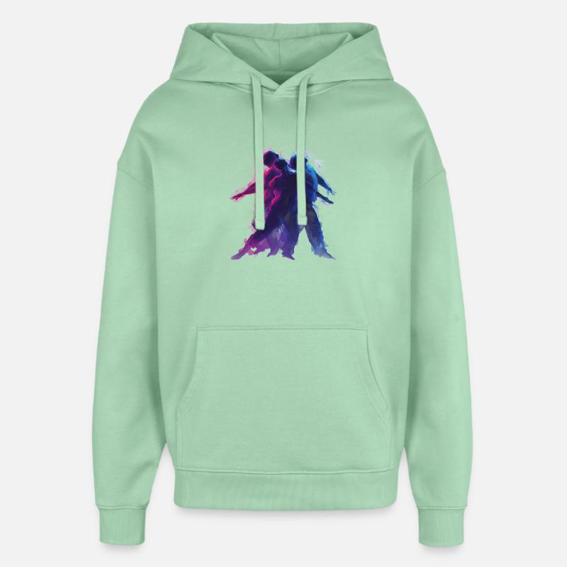 Neon_Dance_Motion_Blur - Sweat à capuche unisexe Stanley/Stella Oversized - jade brumeux