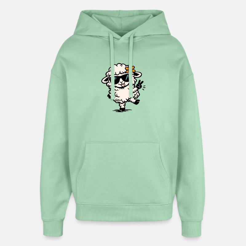Mouton dansant – Illustration drôle avec style - Sweat à capuche unisexe Stanley/Stella Oversized - jade brumeux