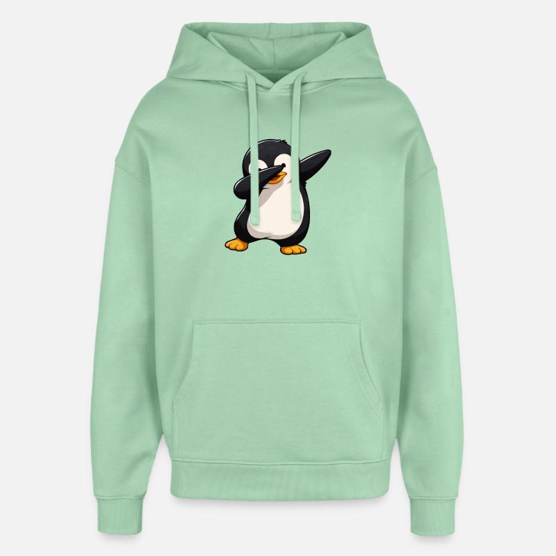 Dab Penguin Comic - Sweat à capuche unisexe Stanley/Stella Oversized - jade brumeux