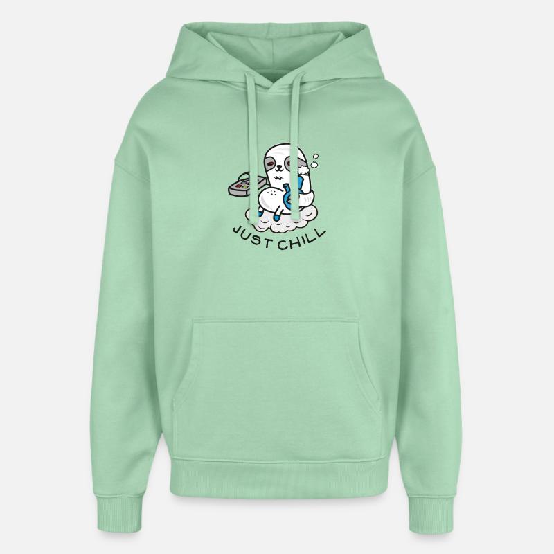 Sloth Sloth Sloth - Comic Drawing - Bong - Oversized Unisex Hoodie by Stanley/Stella - misty jade
