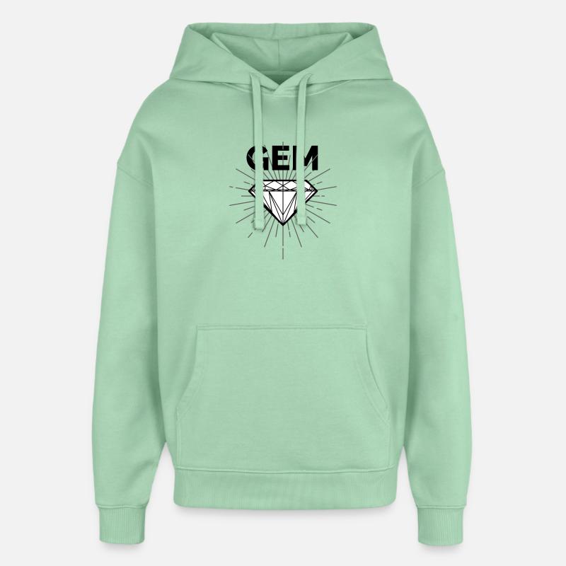 Rayonnement géométrique du diamant - Sweat à capuche unisexe Stanley/Stella Oversized - jade brumeux