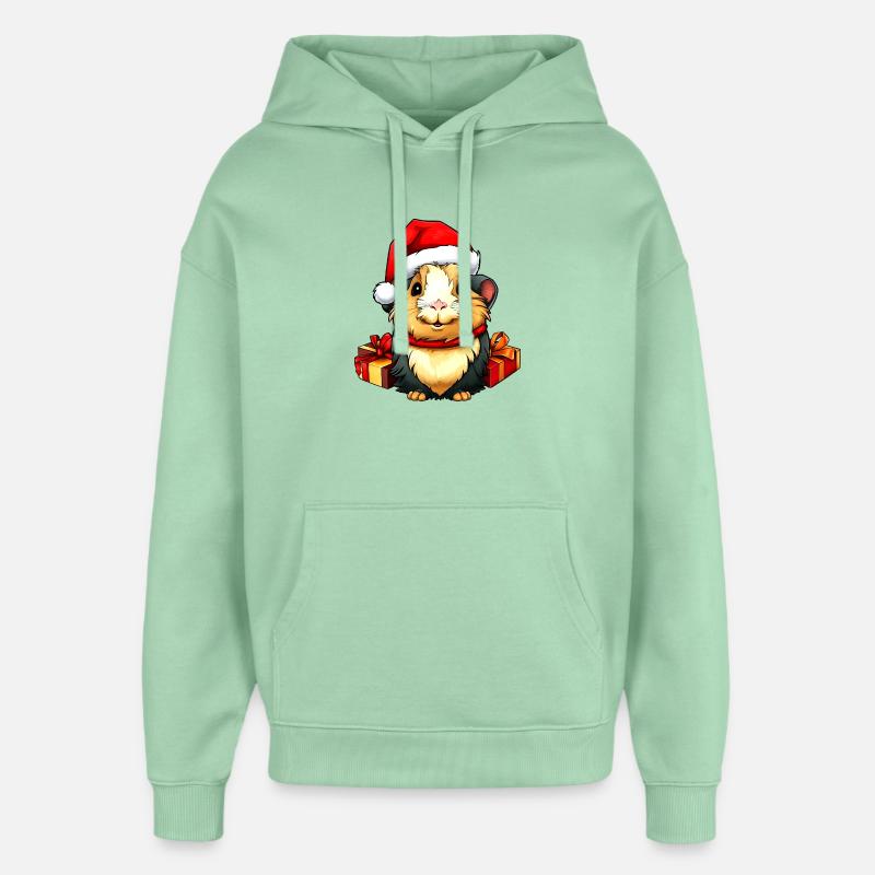 Cochons d'Inde de Noël - Sweat à capuche unisexe Stanley/Stella Oversized - jade brumeux