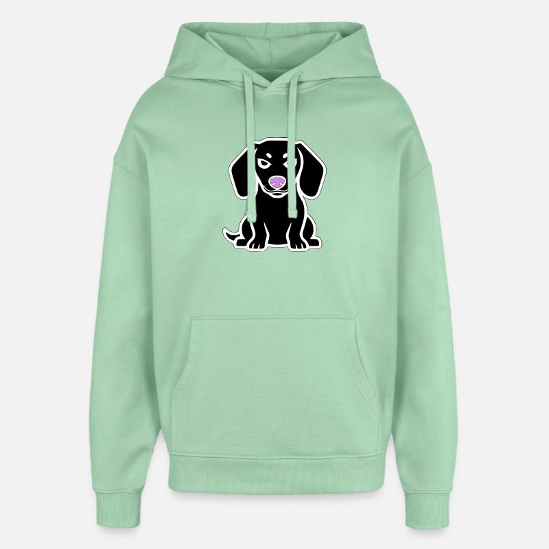 Dessin animé chiot teckel - Sweat à capuche unisexe Stanley/Stella Oversized - jade brumeux