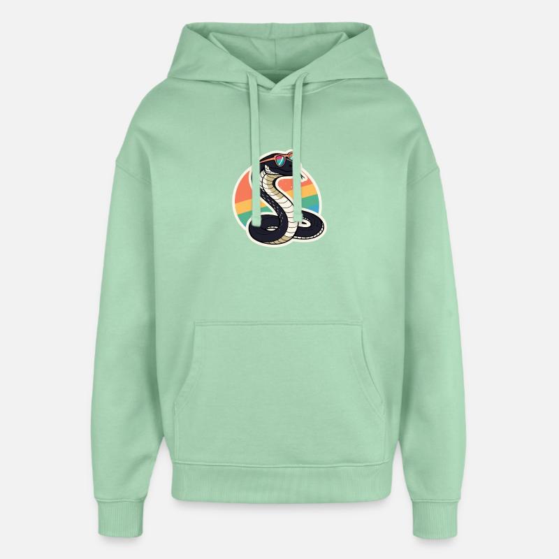 Cobra arc ciel rétro - Sweat à capuche unisexe Stanley/Stella Oversized - jade brumeux