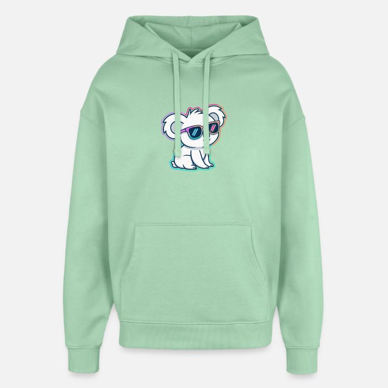 Koala néon lunettes - Sweat à capuche unisexe Stanley/Stella Oversized - jade brumeux