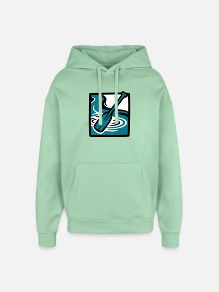 Paddle River Water Icon - Oversized Unisex Hoodie by Stanley/Stella - misty jade