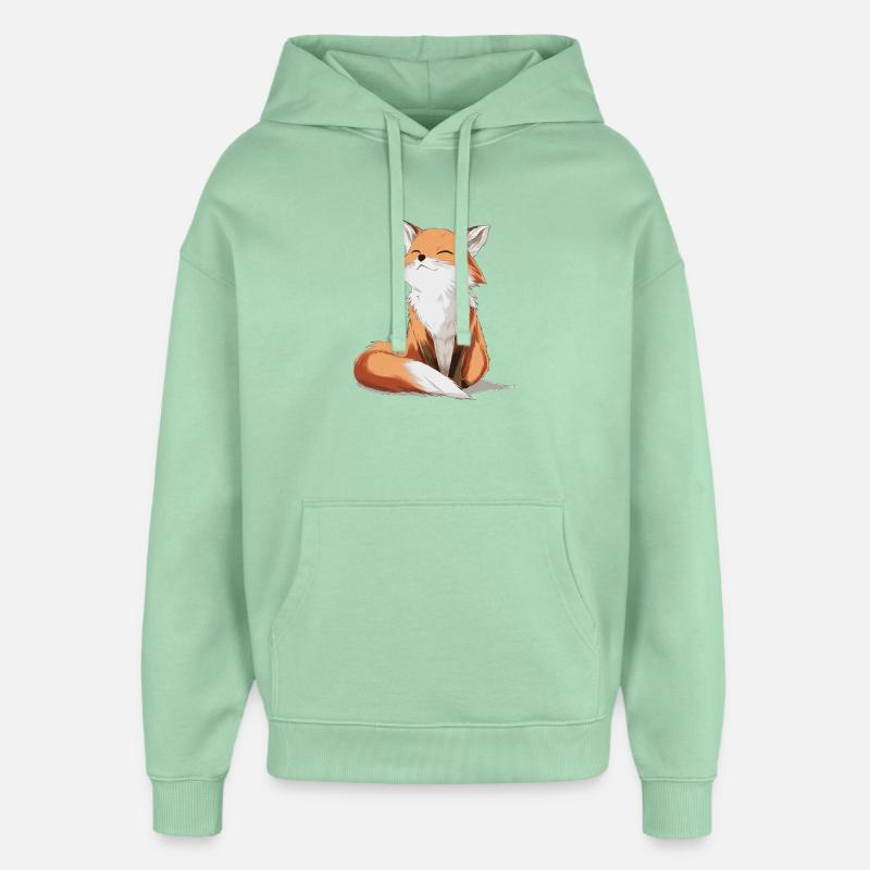 Renard mignon - Sweat à capuche unisexe Stanley/Stella Oversized - jade brumeux