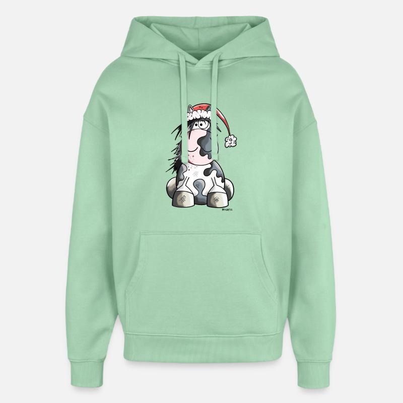 Cheval Noël - Sweat à capuche unisexe Stanley/Stella Oversized - jade brumeux