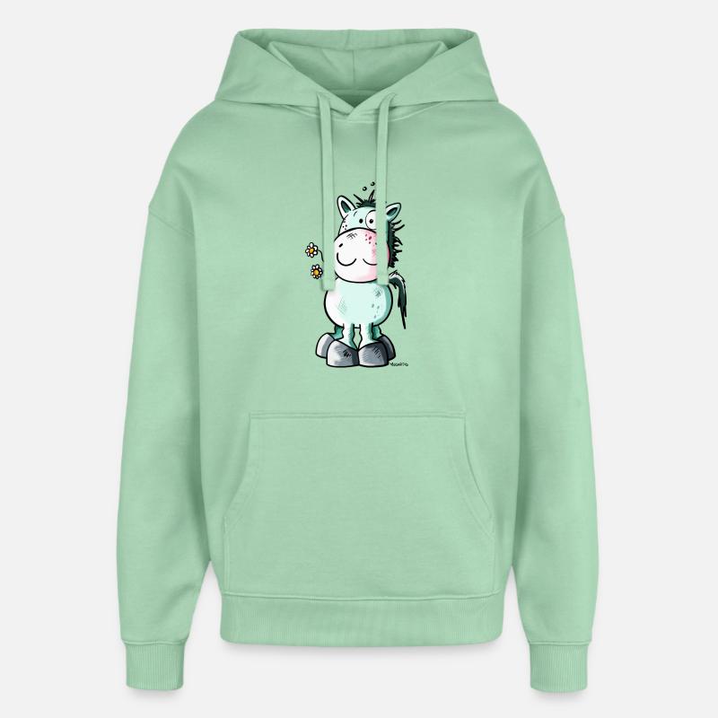 Mignon Cheval - Sweat à capuche unisexe Stanley/Stella Oversized - jade brumeux