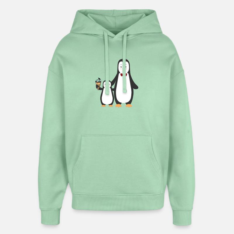 Penguins avec de la glace - Sweat à capuche unisexe Stanley/Stella Oversized - jade brumeux