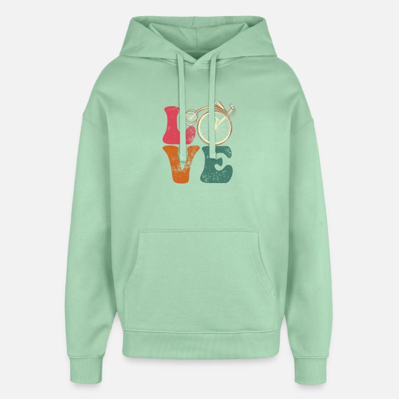 L’amour sur roues - Sweat à capuche unisexe Stanley/Stella Oversized - jade brumeux