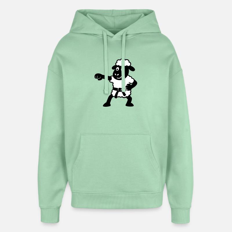 Karaté Mouton - Sweat à capuche unisexe Stanley/Stella Oversized - jade brumeux