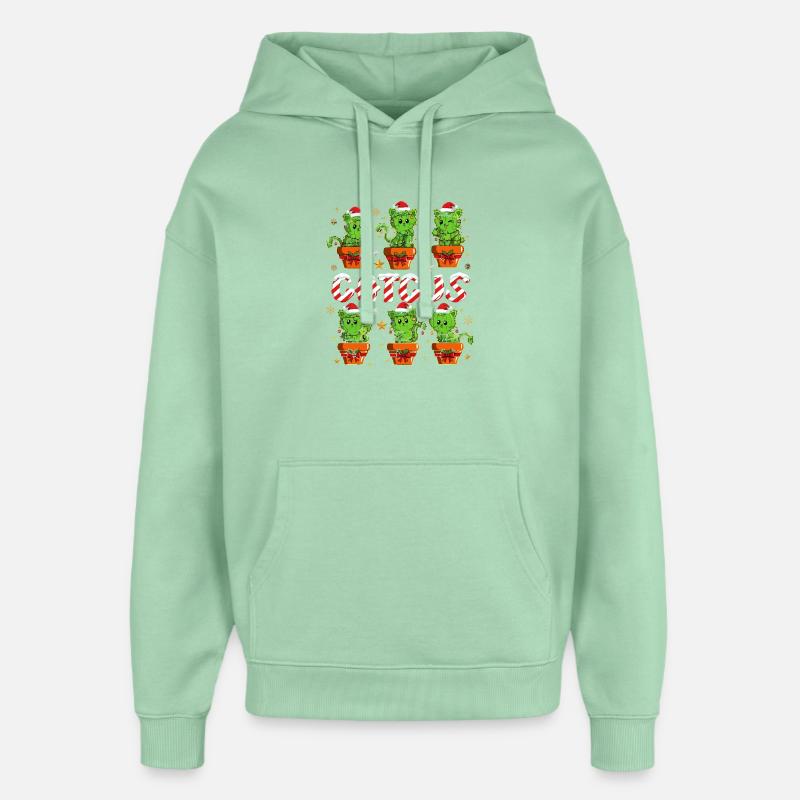 Cactus de Noël Caticus - Sweat à capuche unisexe Stanley/Stella Oversized - jade brumeux