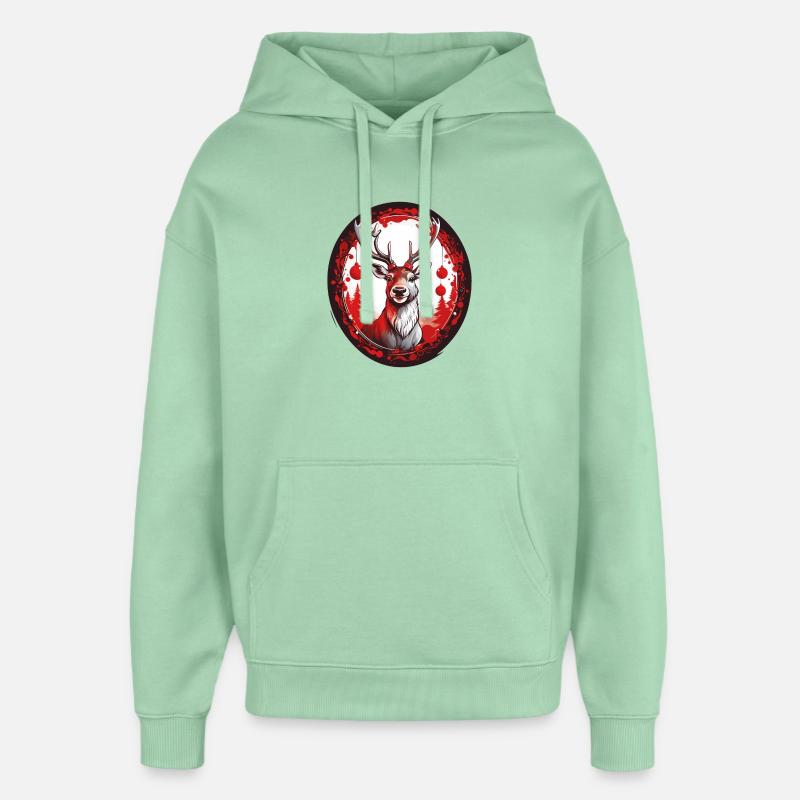 Rodolphe le renne - Sweat à capuche unisexe Stanley/Stella Oversized - jade brumeux