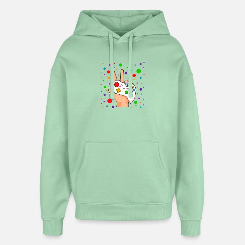 Peace-Zeichen-Controller Pop - Oversized Unisex Hoodie von Stanley/Stella - Nebeljade