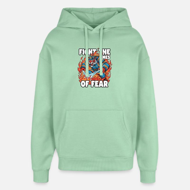 FireTiger combattant la peur - Sweat à capuche unisexe Stanley/Stella Oversized - jade brumeux