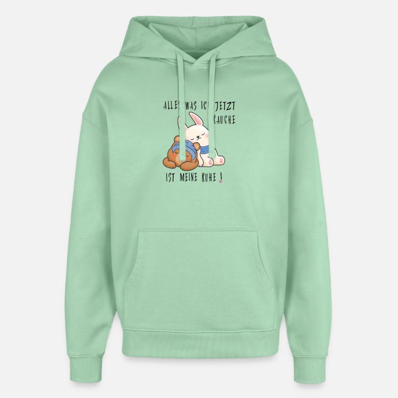 Bunny et Teddy - Sweat à capuche unisexe Stanley/Stella Oversized - jade brumeux