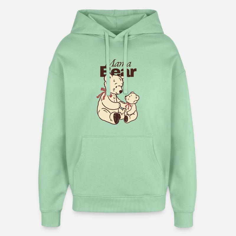 Maman Ours et Peluchette Enfant - Sweat à capuche unisexe Stanley/Stella Oversized - jade brumeux