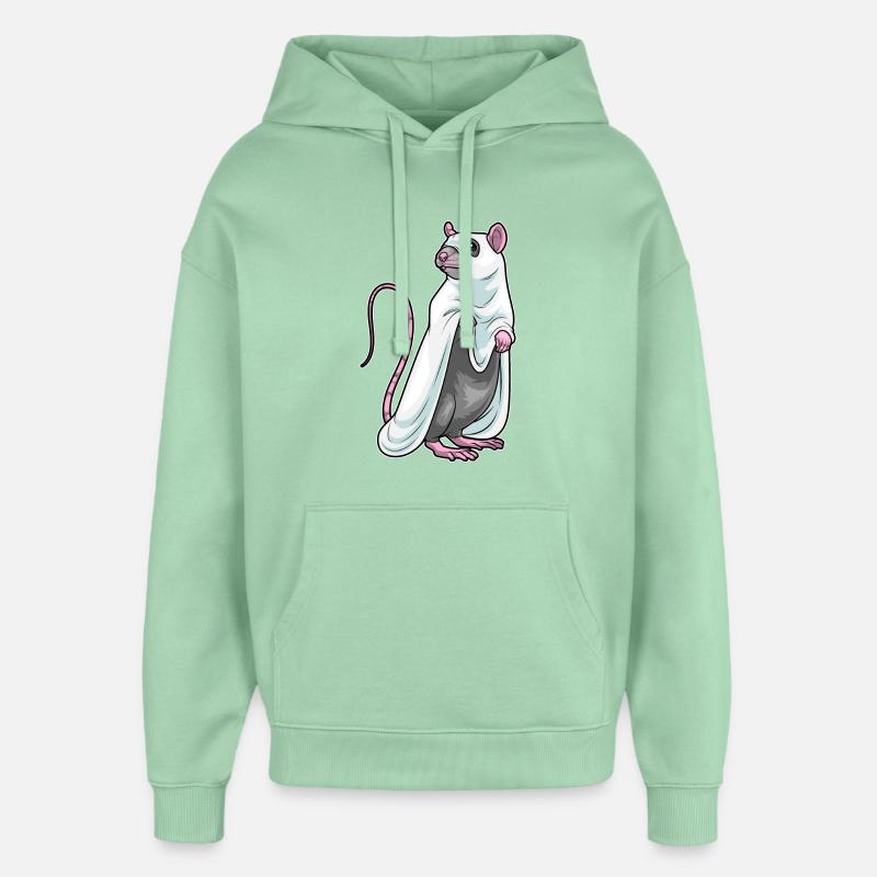 Rat Halloween Ghost - Oversized Unisex Hoodie by Stanley/Stella - misty jade