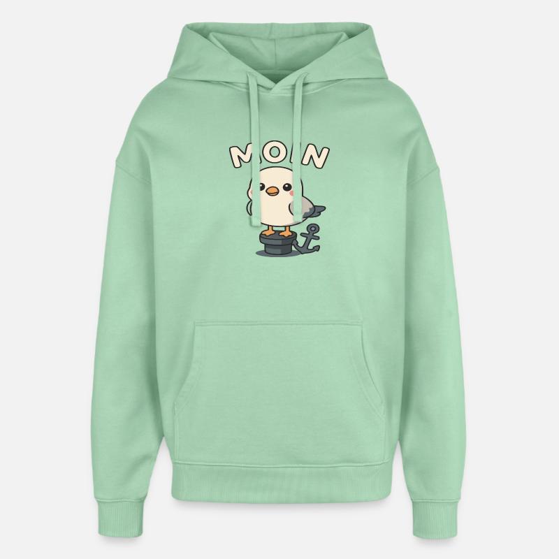 Moin - Design de mouette - Sweat à capuche unisexe Stanley/Stella Oversized - jade brumeux