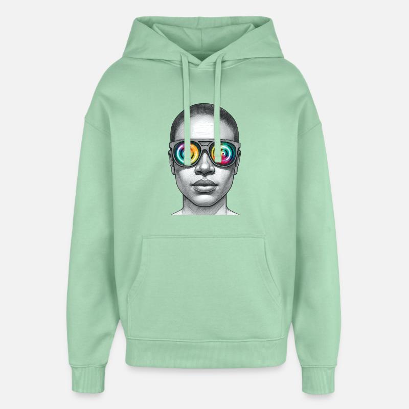RAINBOW VISION - geek & scifi - Sweat à capuche unisexe Stanley/Stella Oversized - jade brumeux