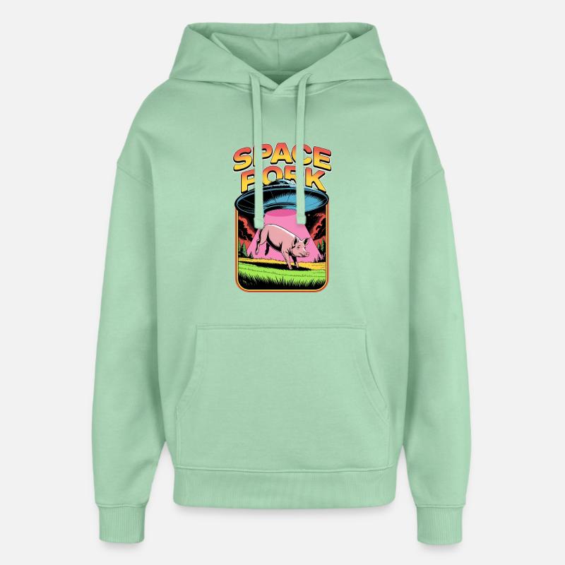 Porc de l’espace - Sweat à capuche unisexe Stanley/Stella Oversized - jade brumeux