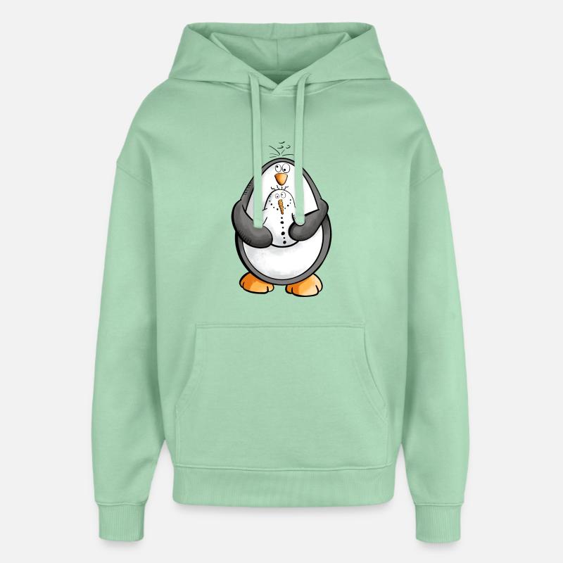 Pinguin und Schneemann sind beste Freunde - Oversized Unisex Hoodie von Stanley/Stella - Nebeljade