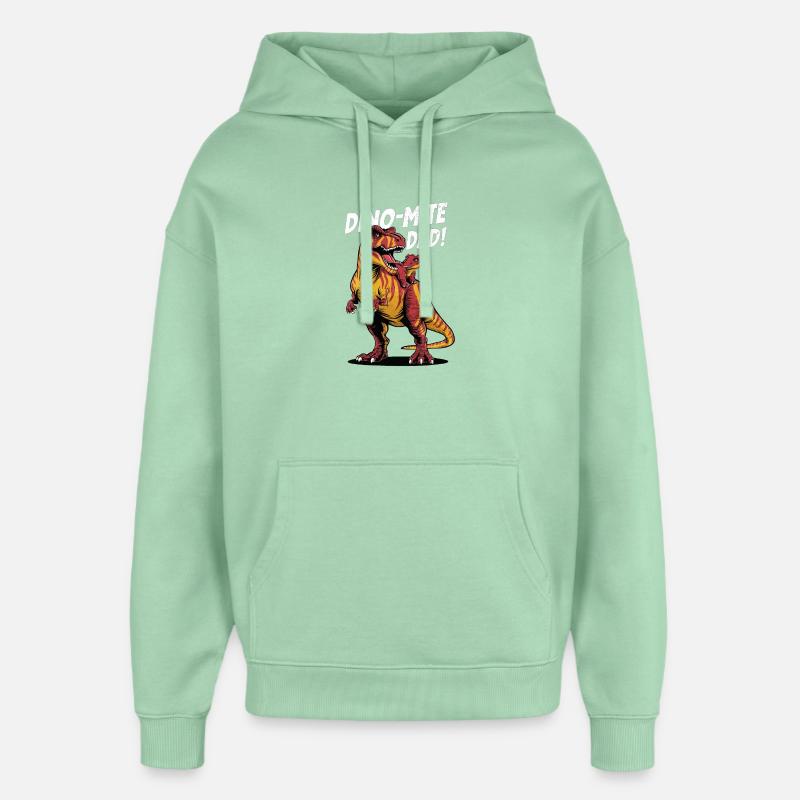 Dino-Mite Dad - T-Rex Power - Sweat à capuche unisexe Stanley/Stella Oversized - jade brumeux