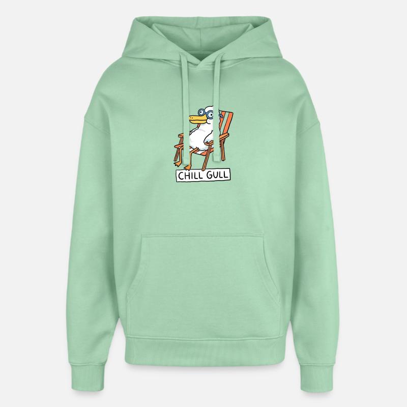 Chill Gull Lounge - Sweat à capuche unisexe Stanley/Stella Oversized - jade brumeux