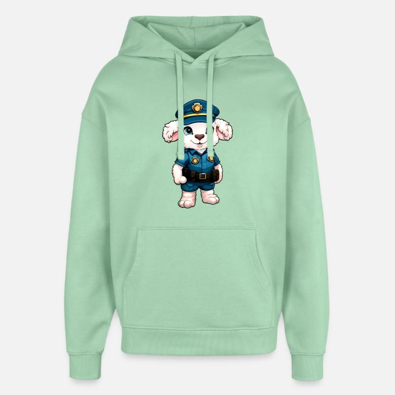 Schafe Polizei - Stanley/Stella Oversized Felpa con cappuccio unisex - giada nebbiosa