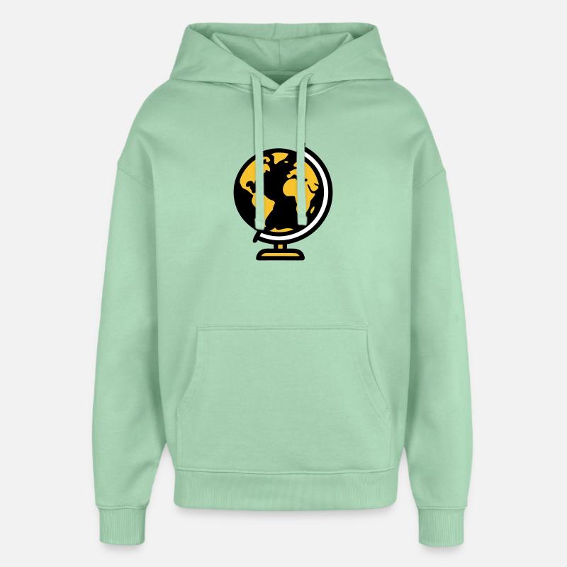 École Globe Globe Earth - Sweat à capuche unisexe Stanley/Stella Oversized - jade brumeux