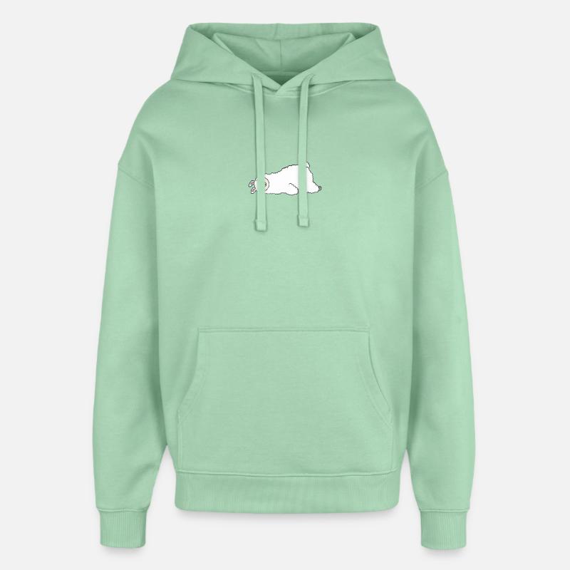 Lama endormi - Sweat à capuche unisexe Stanley/Stella Oversized - jade brumeux
