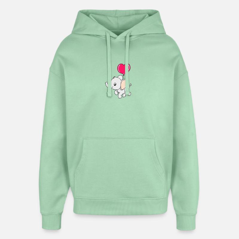 éléphant - Sweat à capuche unisexe Stanley/Stella Oversized - jade brumeux