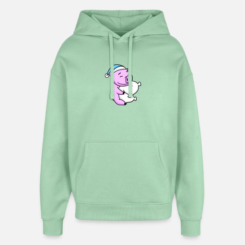 Cochon - Sweat à capuche unisexe Stanley/Stella Oversized - jade brumeux