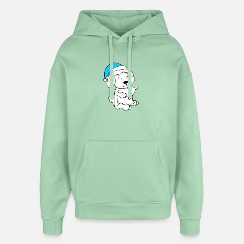 Chien Race Caniche - Sweat à capuche unisexe Stanley/Stella Oversized - jade brumeux