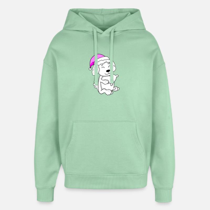 Chien Race Caniche - Sweat à capuche unisexe Stanley/Stella Oversized - jade brumeux