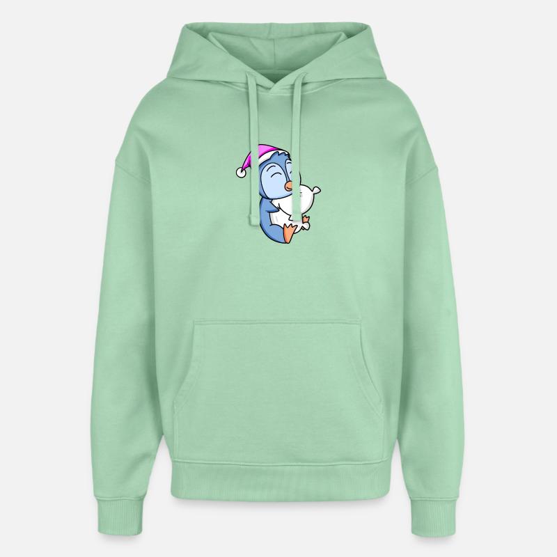 Pingouin avec oreiller - Sweat à capuche unisexe Stanley/Stella Oversized - jade brumeux