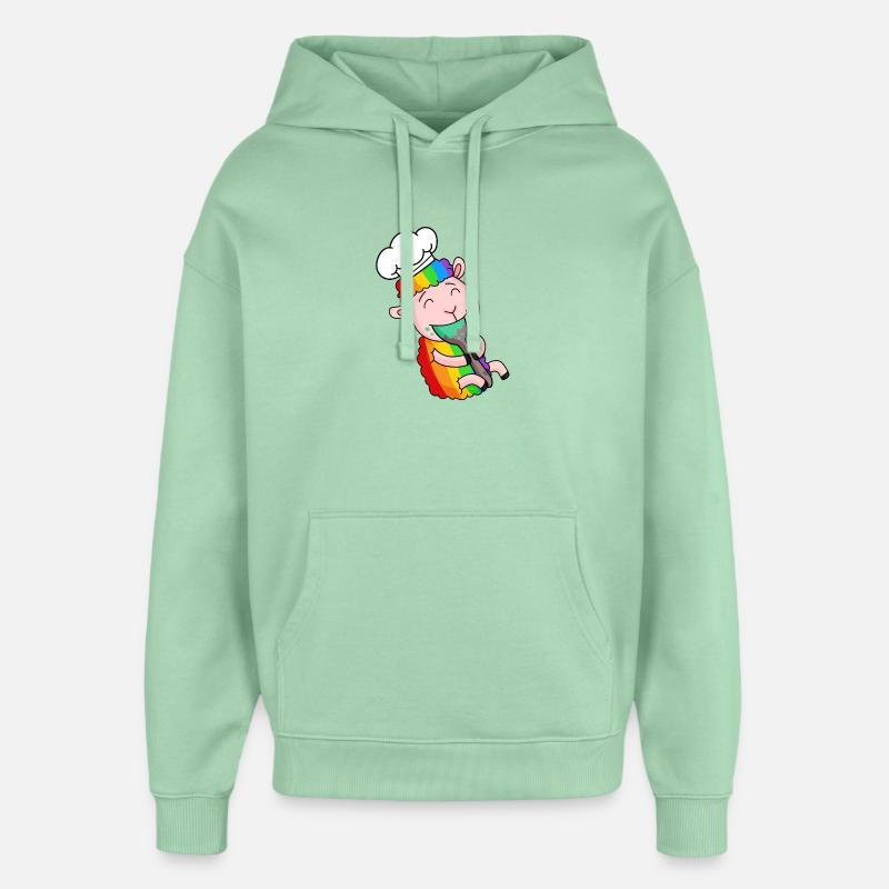 Cuisinier de mouton mignon - Sweat à capuche unisexe Stanley/Stella Oversized - jade brumeux