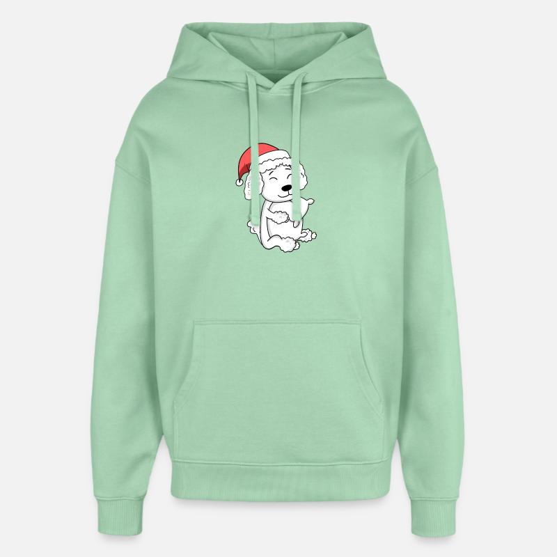 Caniche Chien Noël Sommeil Fatigué - Sweat à capuche unisexe Stanley/Stella Oversized - jade brumeux